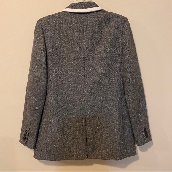 Banana Republic Gray Wool Blazer with White Piping - Picture 2 of 4